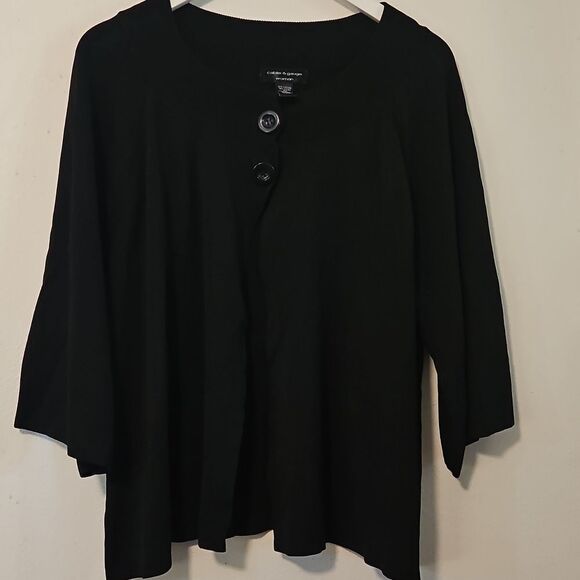 Cable & Gauge Cardigan Quarter 3/4th Sleeves  Crewneck Buàtton Front - Picture 1 of 6